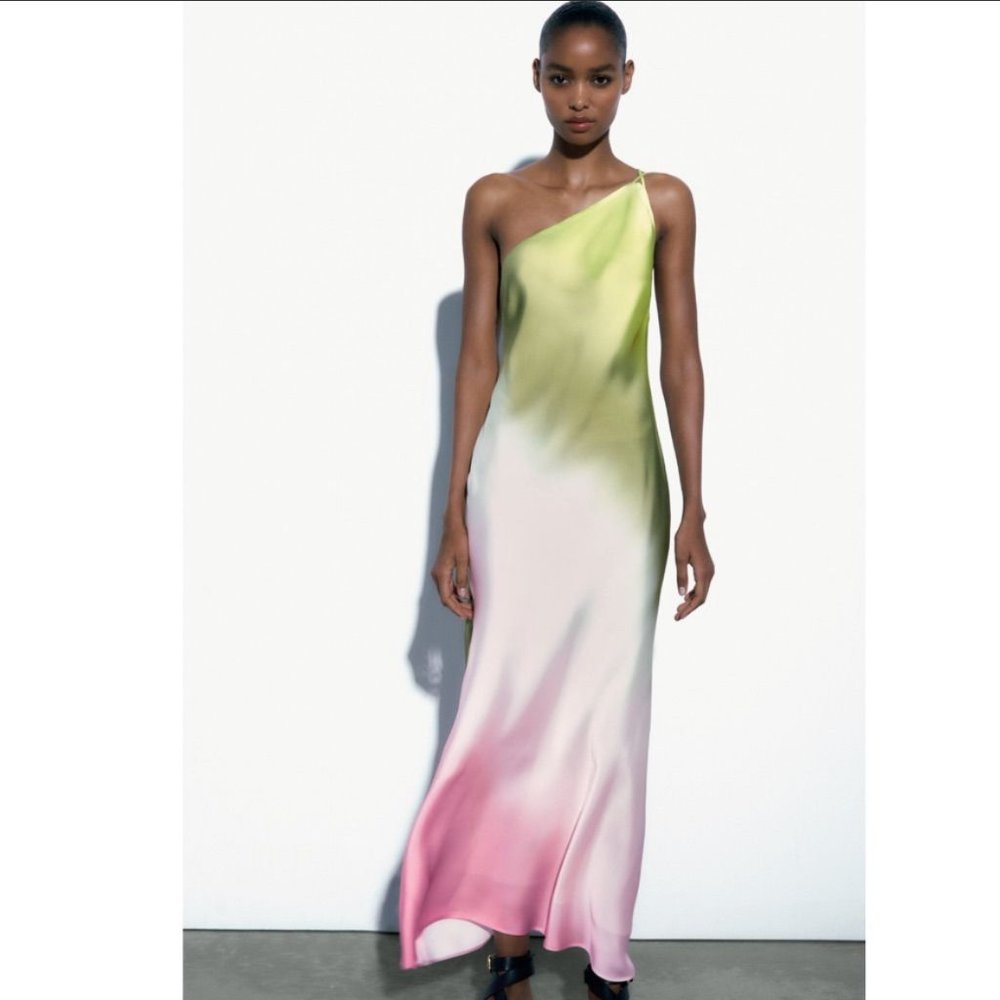 Zara TIE DYE ASYMMETRIC DRESS